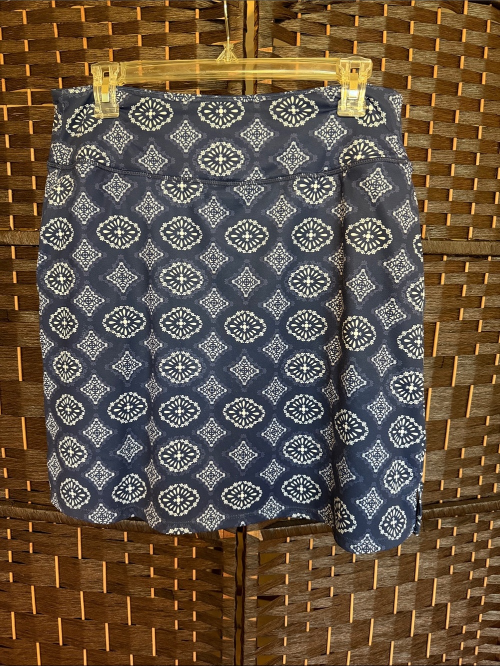 Navy Blue Printed A-Line Women's Skort